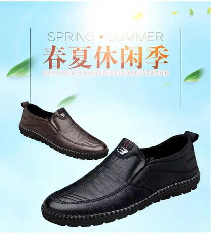 Mens PU Leather Loafers Non Slip Walking Flats Breathable Outdoor Slip on Casual Shoes for Male Work Office Driving Sneakers2