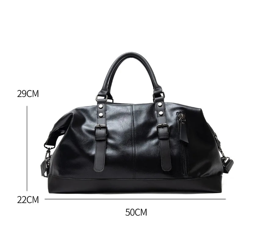 2025 New Men Travel Totes Crossbody Shoulder Bags Large Capacity Handbag Fashion Top-Handle Bag Waterproof PU Leather Laptop Bag