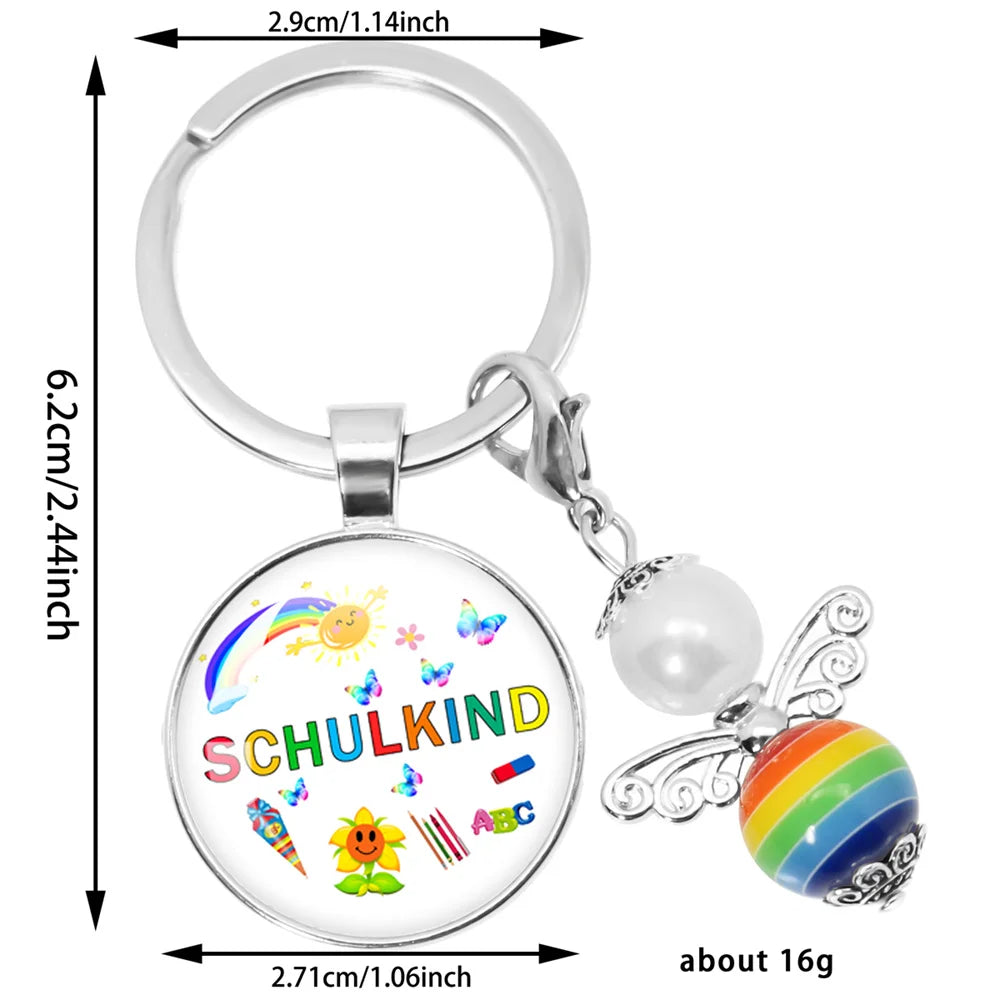 School Child Enrollment Cute Girl Gift Guardian Angel Keychain School Child School Bag School Lucky Charm