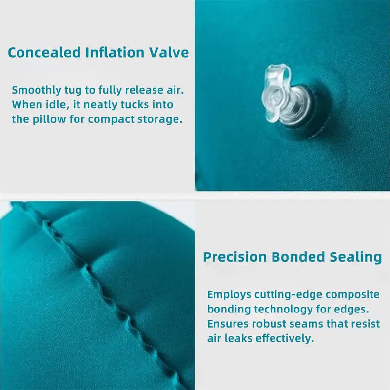 Travel Press Inflatable U-shaped Pillow Inflatable Pillow Neck Protection Pillow Car Neck Pillow Flocking PVC Airplane Pillow