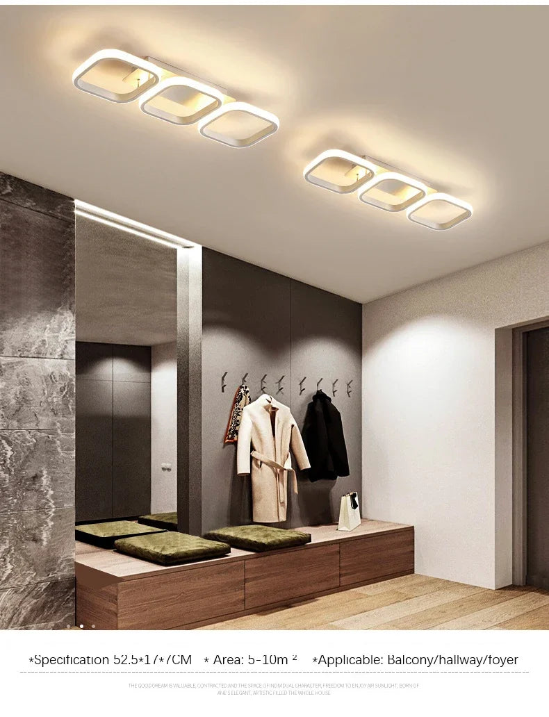 LED Ceiling Light 3 colors Modern Round Square-shaped For Hallway Bedroom Checkroom Living Room Restaurant Staircase Lighting