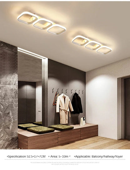 LED Ceiling Light 3 colors Modern Round Square-shaped For Hallway Bedroom Checkroom Living Room Restaurant Staircase Lighting
