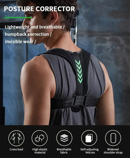 Adjustable Posture Corrector for Adults & Teens, Hunchback Correction Belt Back Support Brace Improve Sitting Standing