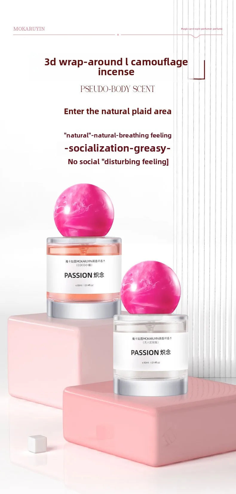 Perfume Lasting Fragrance, Fresh and Light Fragrance, Floral Fragrance, Alcohol-free Perfume for Ladies.