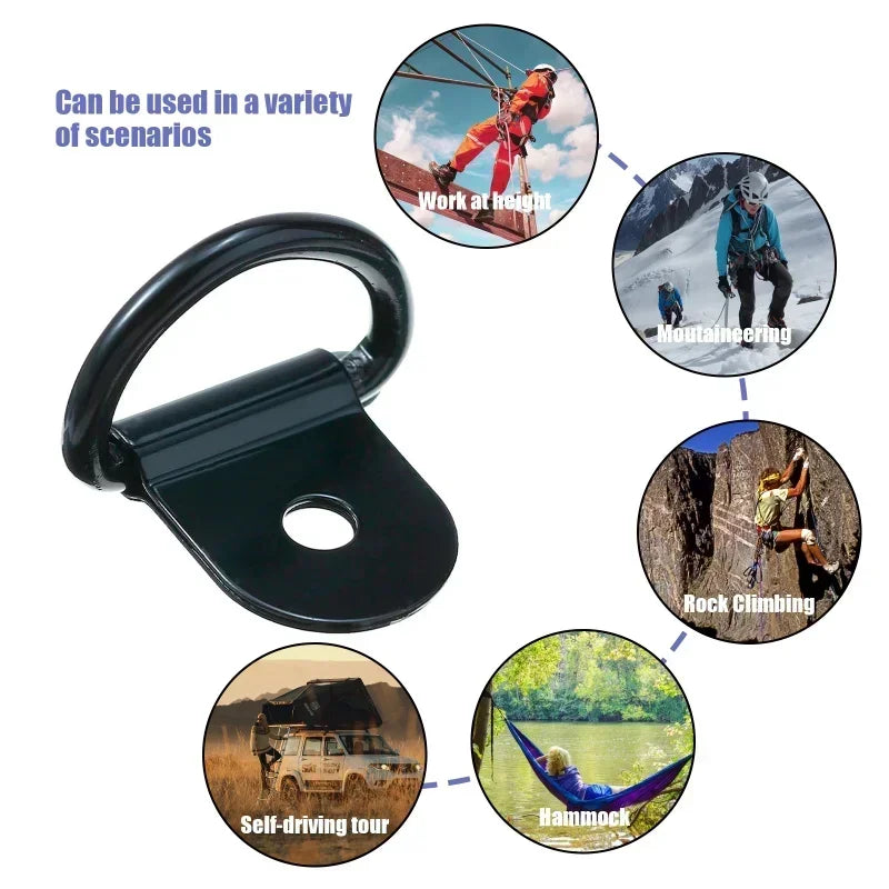 10Pcs D Rings Tie Down Anchors Ring Pull Hook Stainless Steel Lashing Ring Load Fit for Car Boat Cargo Trailer Vehicles RV Van