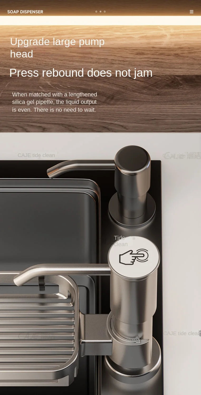 Kitchen sink soap dispenser sink detergent press household washing basin soap extension tube detergent pressurizer