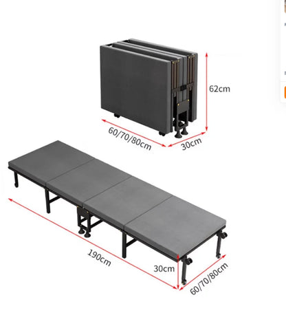 Four fold bed office nap bed nap tool factory directly operated office nap bed carrying wheeled marching bed