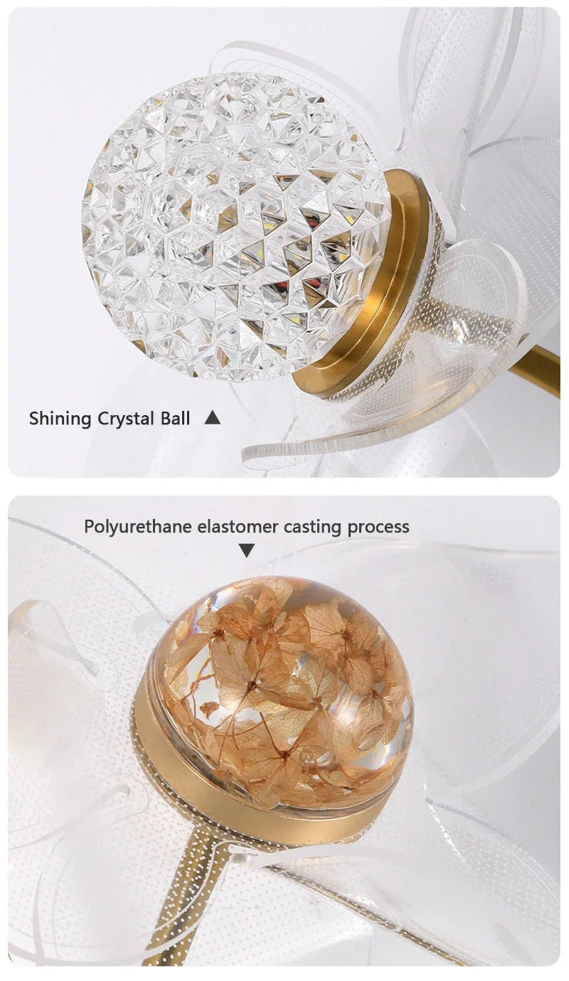 LED Wall Lamp Modern Luxury Flower Shaped Decorative Light Bedroom Bedside Study Dining Room Living Room Background Wall Lamp