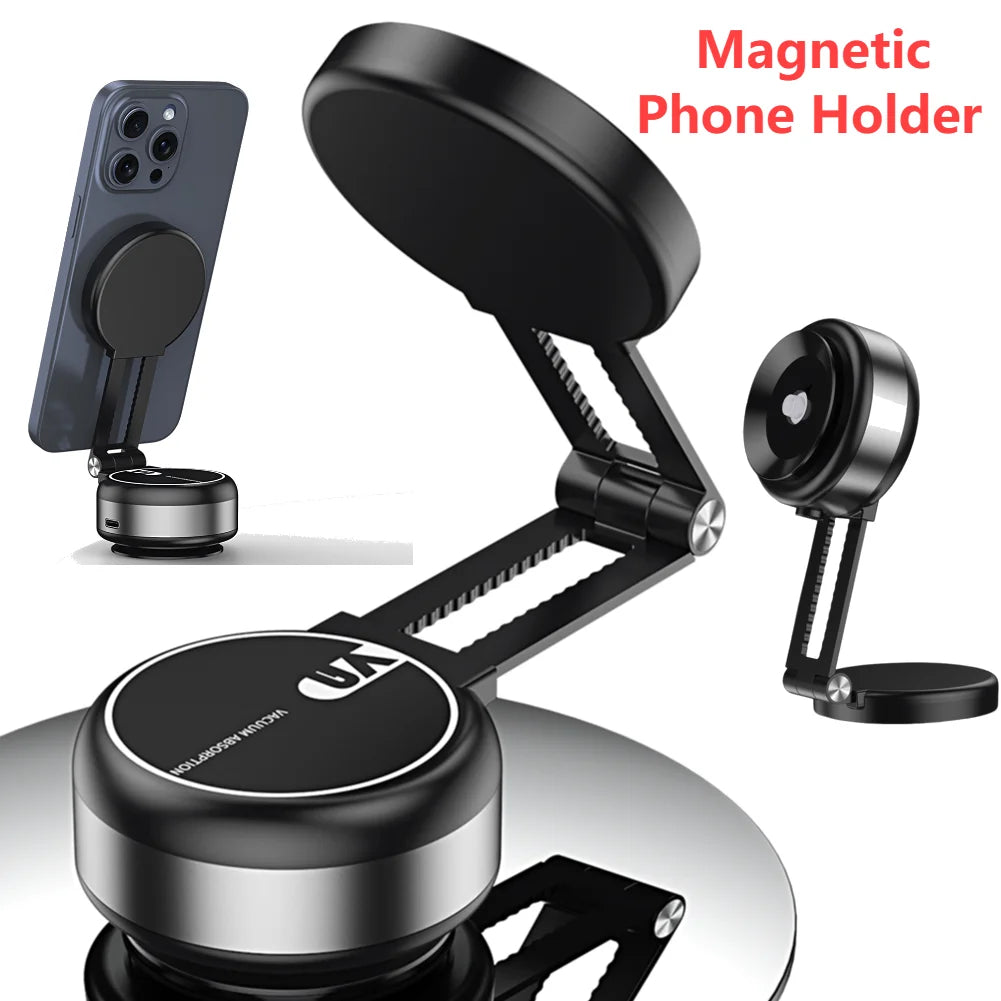 Magnetic Suction Cup Phone Mount for iPhone 16/15/14/13/12 Pro Max Plus Mini Magnetic Phone Holder for Car/Mirror/Smooth Surface