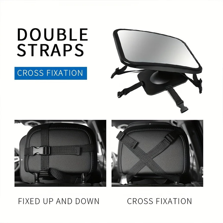 Durable Baby Car Mirror 360° Rotatable Safe for Seat Essential for Travel Easy Install Adjustable Arm Durable Rearview Mirror