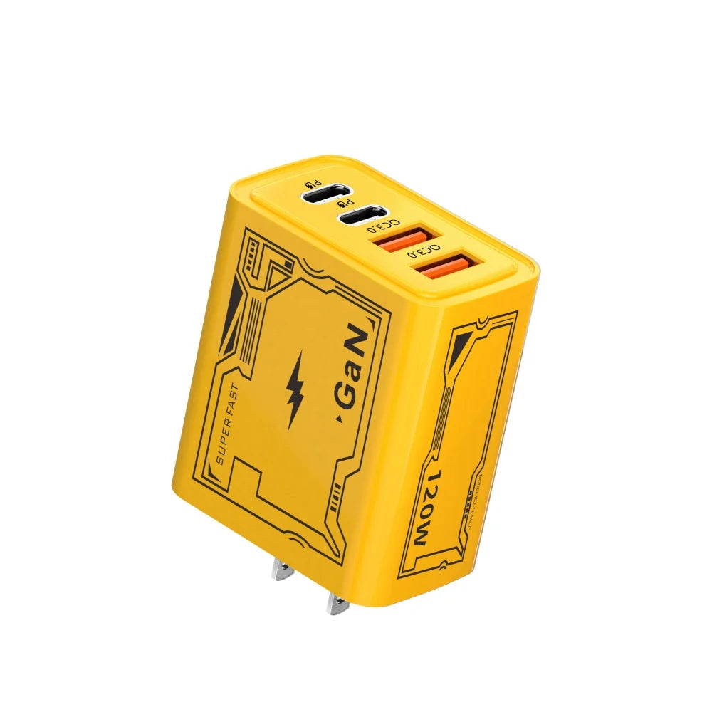 Total 120W GaN Charger For Xiaomi Fast Charging Type C QC3.0 Adapter iphone Samsung Huawei Xiaomi OPPO Realme Phone Charger