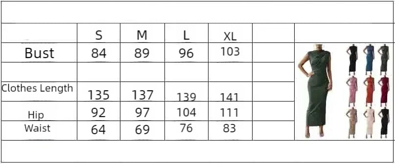 Women's Ruched Bodycon Dress Summer Casual Sleeveless Back Slit Elegant Club Evening Party Cocktail Maxi Dresses