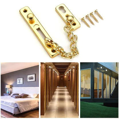 Door Chain with Lock Door Lock Bolt Chain Kids Safety Security Home Latch Buckle Guard Lock Anti-Theft Hotel Hardware Accessorie