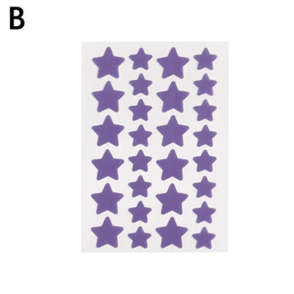 Black Star-Shaped Acne Stickers, Invisible Hydrocolloid Pimple Patches, Blemish Spot Cover Treatment,Skin Care Tool