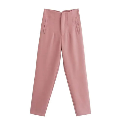 Koekop Office outfits Pencil Trousers Black Pink White Ladies Pants Fashion Office Wear High waist Pants for Women Formal Pants