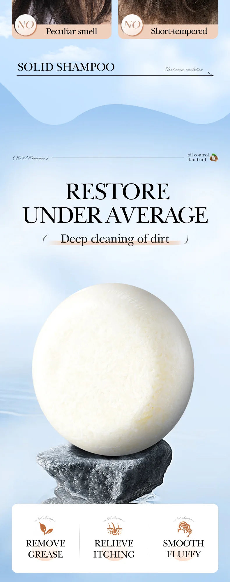 60g Coconut Shampoo Soap Deep Cleansing Hair Soap Lightening Original Strengthening Hair Roots Deep Cleansing Shampoos Hair Care