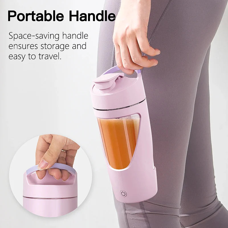 Electric Shaker Bottle Blender Holds upto 700ml  | Portable Pre Workout Whey Protein Drink Cup | Mixes Cocktails Smoothies Shake