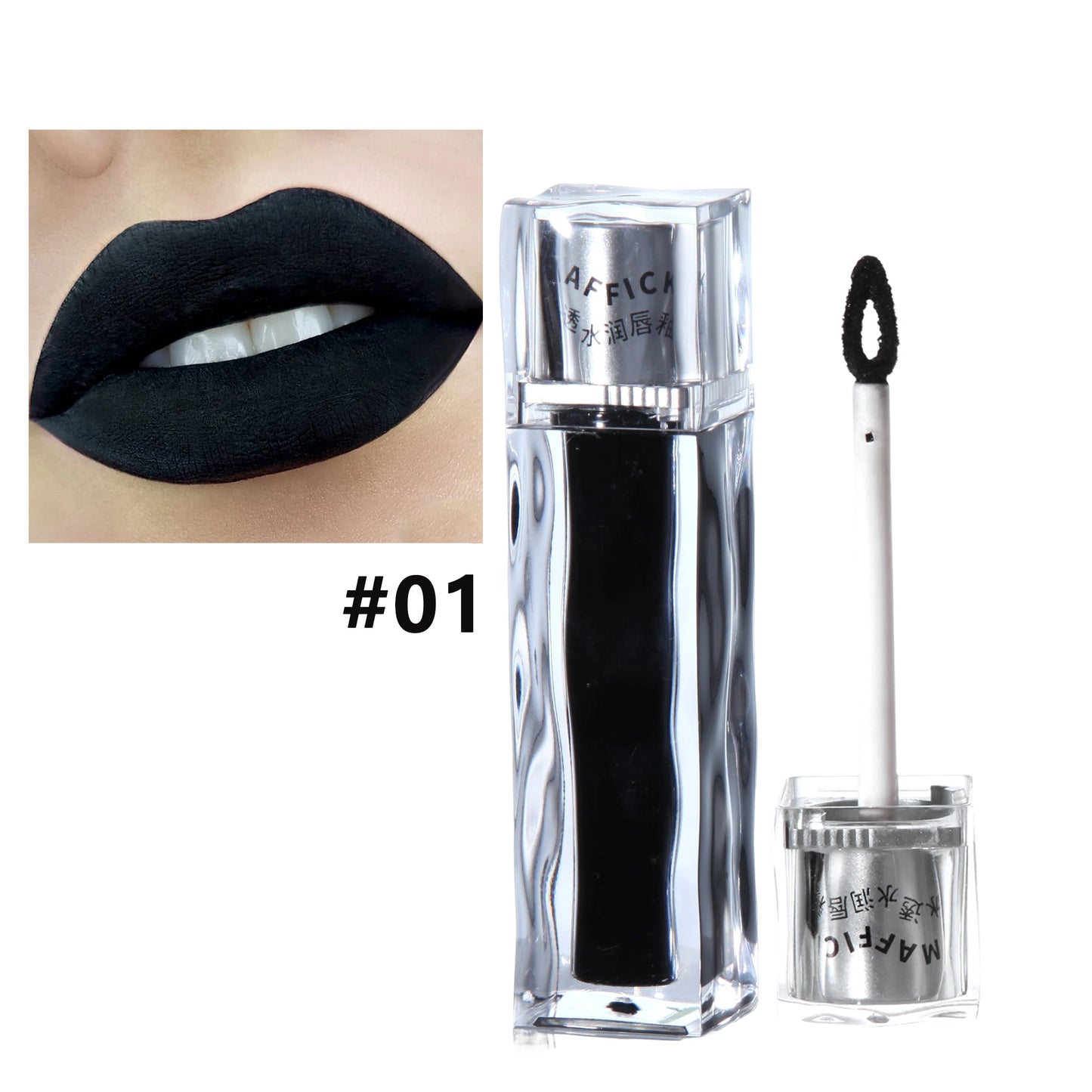 MAFFICK Black Lipstick Lip Stain Waterproof Lightweight Matte lipgloss purple/blue/white