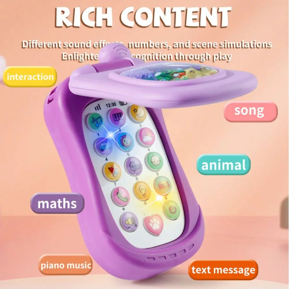 Simulation Phone Electronic Baby Cell Phone Toy Voice Toy Electronic Phones Musical Toys Safe Flip Cover