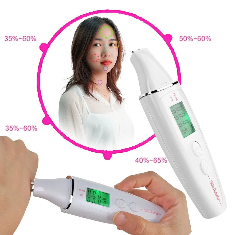 LCD Precise Detector Digital Skin Oil Moisture Tester for Face Care Bio Technology Sensor Lady Beauty Tool Women Spa Monitor