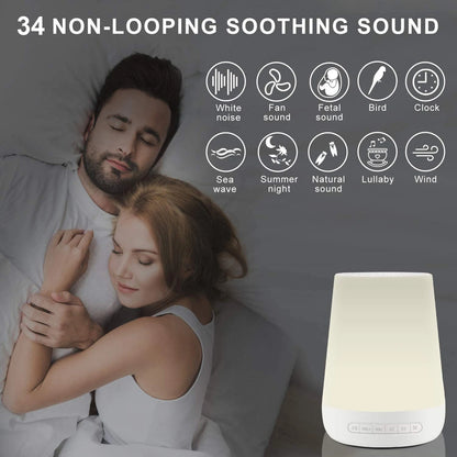 Smart White Noise Machine Baby Sleep Sound Machine Colorful Night Lights 34 Soothing Sounds Supports Voice APP Remote Control