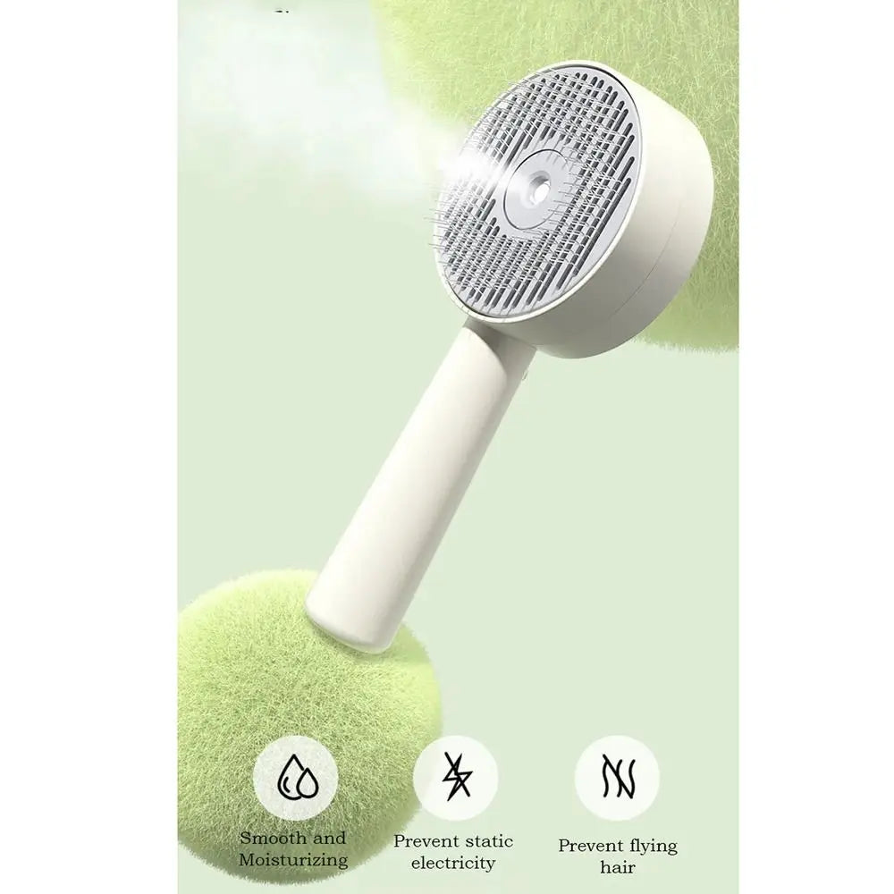 Anti-Static Pet Spray Hair Comb Demating Massaging Steam Spray Hair Remover Gentle Effective Smooth Tips