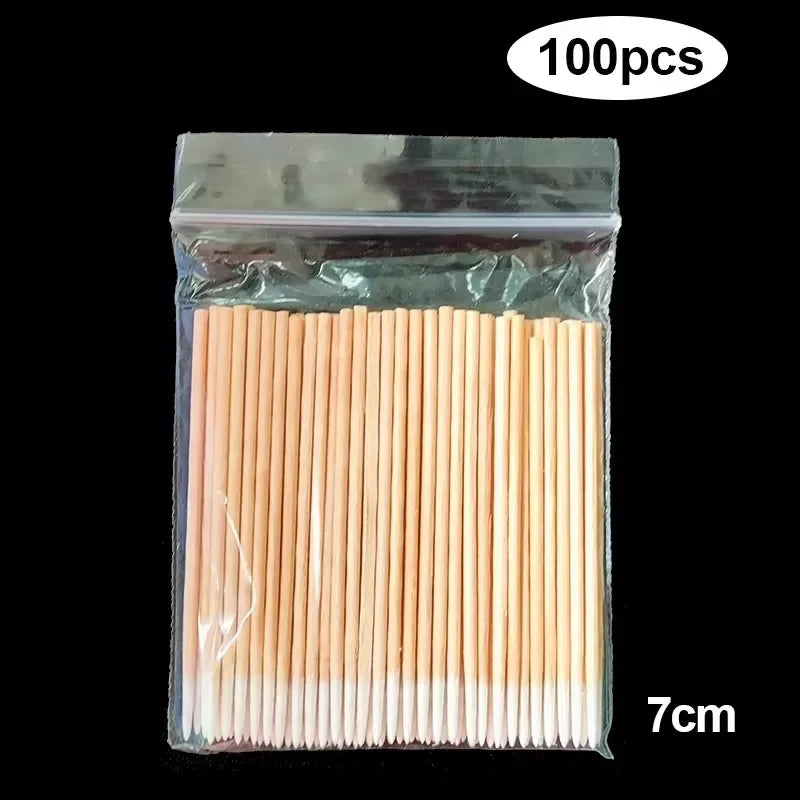 Cotton swab Disposable tattoo tip Cotton swab tip Wooden single head wooden swab small cotton swabEyeliner guard Raw cotton swab