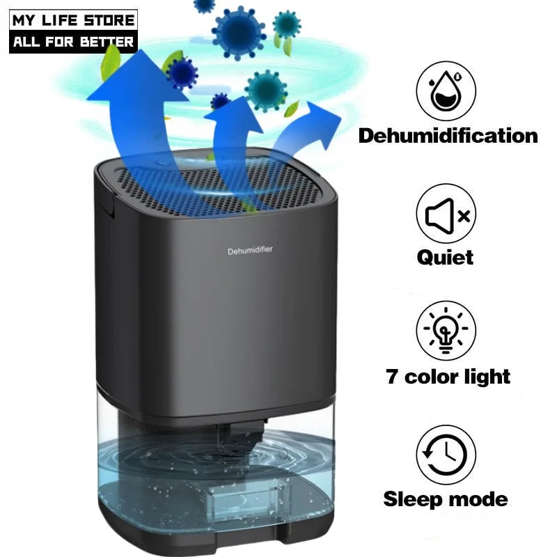 Smart Air Purifier Portable Silent Dehumidifier Home Dehumidifier Dryer Bedroom Office Kitchen Deodorizer Dryer EU/US Plug