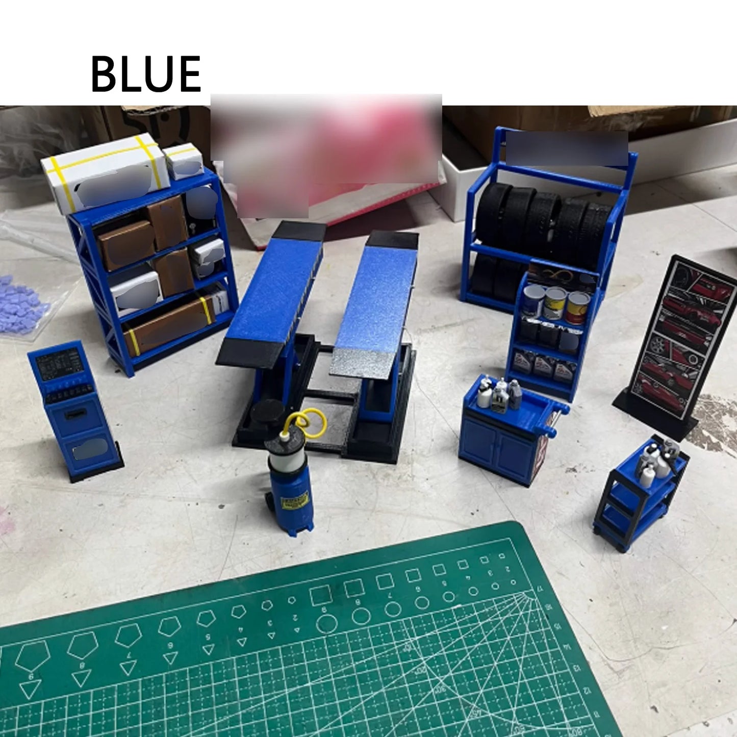 1:18 Car Model Repair Shop Diorama 9-Piece Modification parts Set for Collectors & Hobbyists Miniature Scene Display DIY Tools