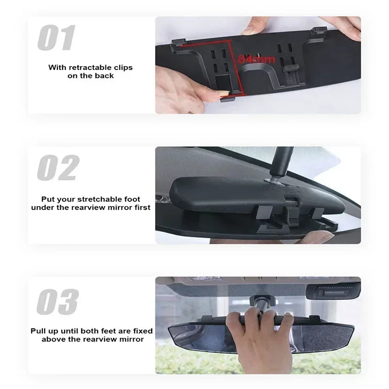 KMIND Wide Angle Convex Rearview Mirror Anti Glare Car Interior Rear View Baby Child Seat Watch Sun Visor Mirror Covers