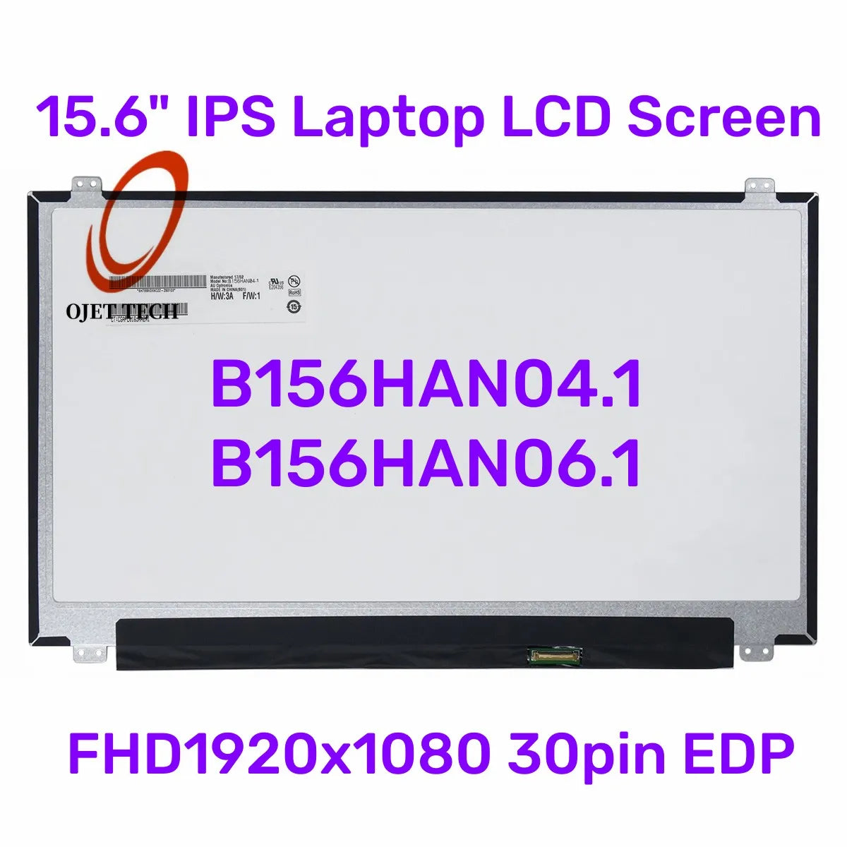 15.6" IPS Laptop LCD Screen B156HAN06.1 B156HAN04.1 LTN156HL09 LP156WF4 SPL1 LP156WF6 SPK1 FHD1920x1080 30pin eDP