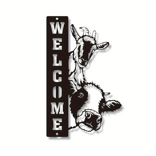HelloYoung Decorative Signs Plaques,Farm House Sign, Cow Sheep Sign, Welcome Farm Sign ,Farm Wall Art Barn Decor, Ranch Decor