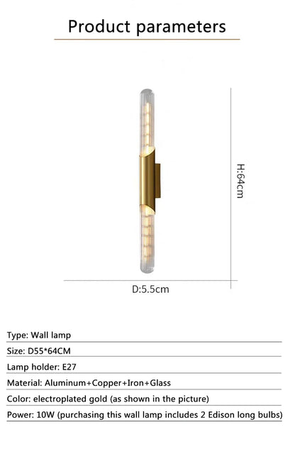 Nordic Luxury Wall Lamp E27 Bulb Is Used For Bedroom Mirror Stairs Bedside Wall Paintings Comfortable Lighting Decorative Lamps
