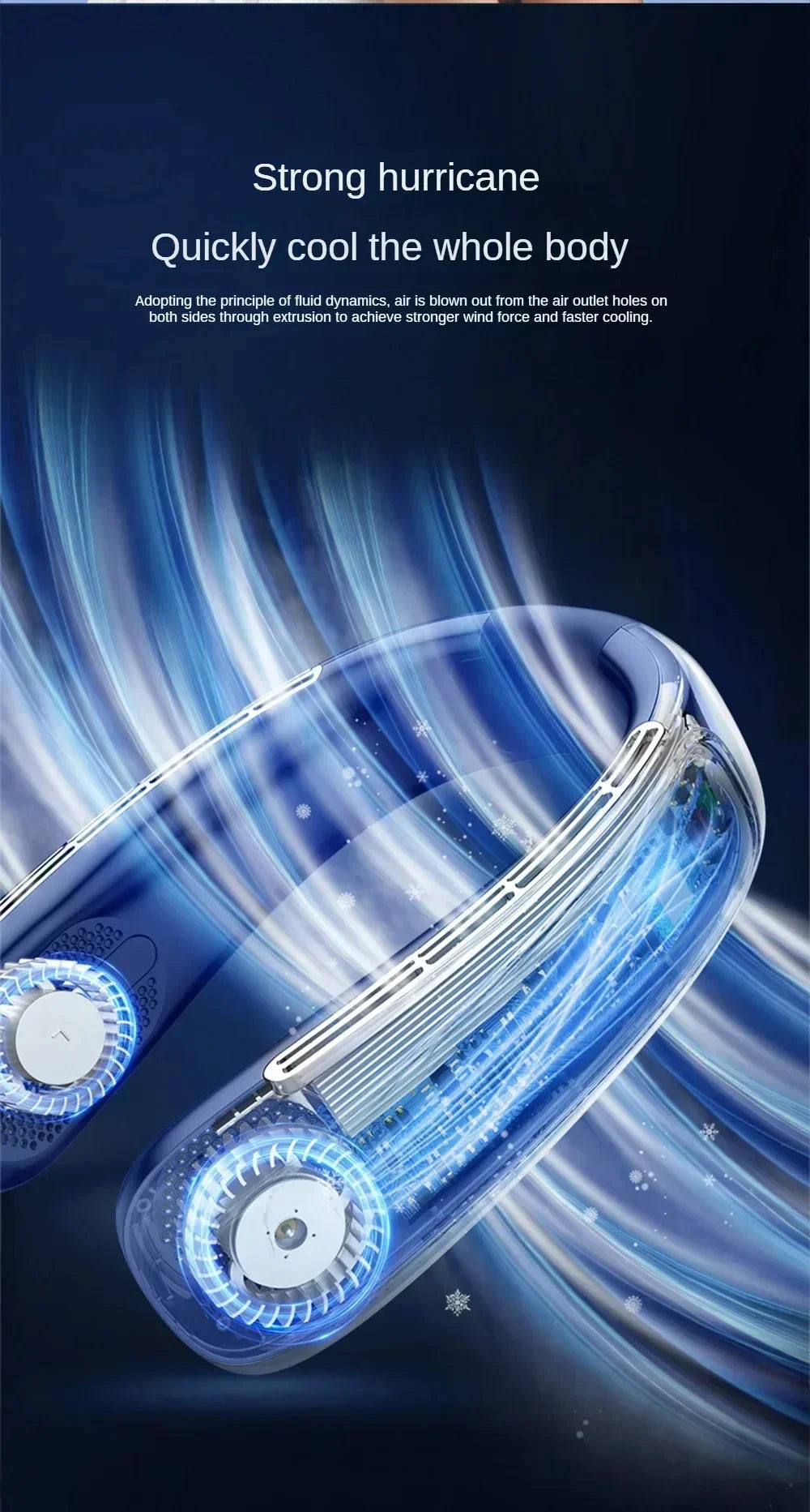 15000mah Portable Neck Fan Smart Digital Display USB Rechargeable Outdoors Bladeless Silent Cooling Neck Fan For Summer Sport