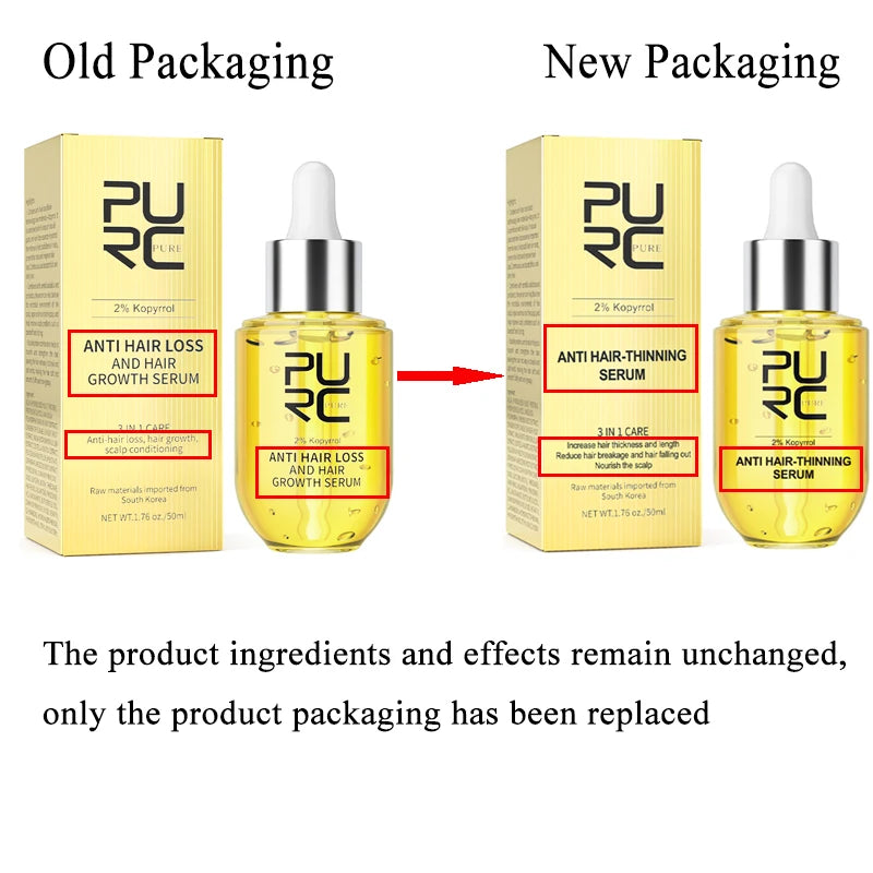 PURC Ginger Hair Serum for Men Women Scalp Treatment Repair Damaged Dry Moisturizing Hair Care Products 50ml