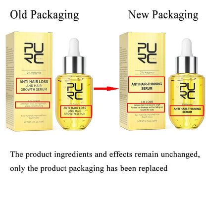 PURC Ginger Hair Serum for Men Women Scalp Treatment Repair Damaged Dry Moisturizing Hair Care Products 50ml