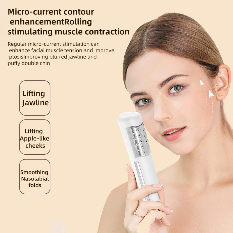 2025 Newest Facial Roller Machine Rotation EMS Heating Skin rejuvenation Facial Lifting Tighten Portable Beauty Machine