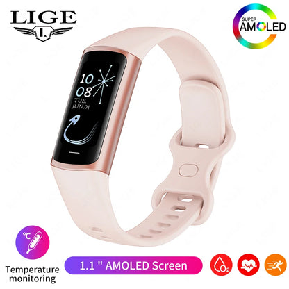 LIGE Sport Smart Bracelet Fitness Tracker For Man Women Band Waterproof Connected Phone Tracker Men Smart Watch For Android ios