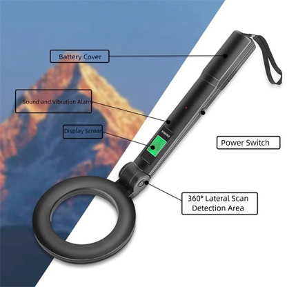 High Sensitivity Foldable Metal Detector Handheld 360 Degree Handheld Metal Scanner LCD Display Precise Location Metal Finder