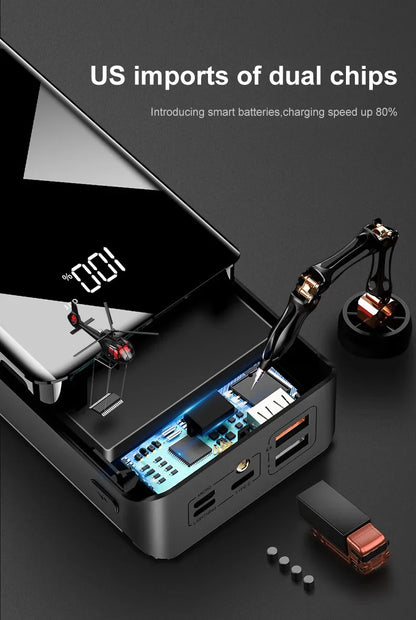 New Power Bank 30000mAh/40000mAh Portable Charger LED Light Poverbank Powerbank External Battery For iPhone Xiaomi OPPO