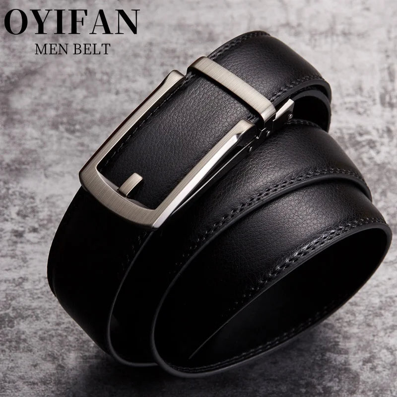 High quality men's automatic belt, business belt, adjustable belt, luxury belt, cowhide belt, ratchet belt