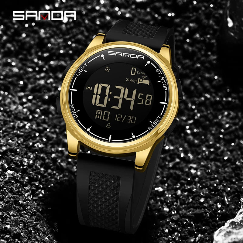 SANDA 9064 Student Sports Quartz LED Electronic Watch Calorimeter Step Electronic Watch Sleep Monitoring Smart Electronic Watch