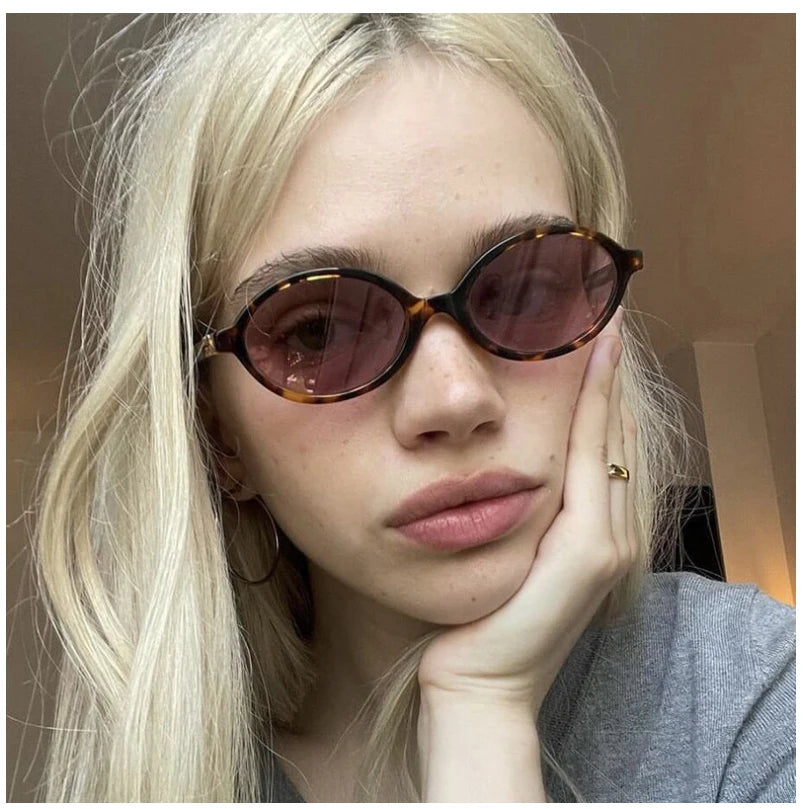 Vintage Oval Sunglasses Women Fashion Sun Glasses for Female Sexy Ladies Small Frame Round Eyewear