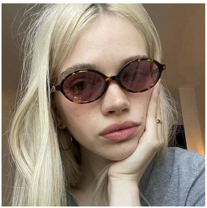 Vintage Oval Sunglasses Women Fashion Sun Glasses for Female Sexy Ladies Small Frame Round Eyewear