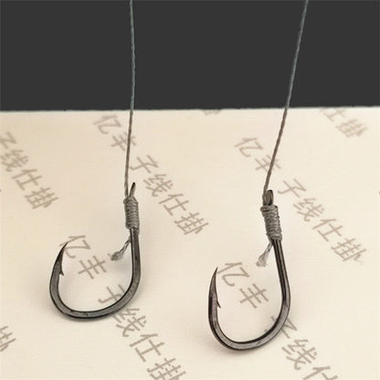 5Pack/50 Hooks Fishs Tool Tied Good Strong Horse Line Double Hook Pair Hook Fishs Hooks Fishing Gear Accessories Sub-line Hooks