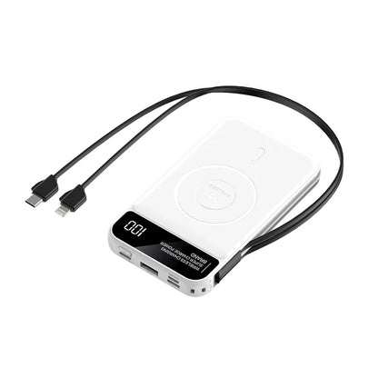 New Portable Built in Cables Magnetic Wireless Power Bank PD35W Fast Charging 20000mAh Large Capacity Powerbank for iPhone 16 15