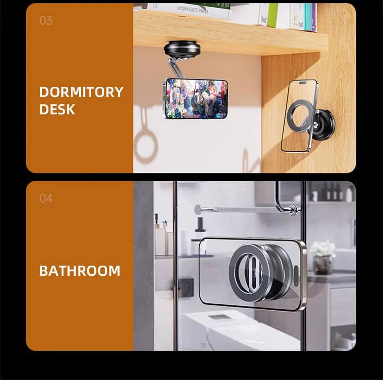 Magnetic Car Mobile Phone Holder Mount Foldable 360 Degree Rotating Vacuum Adsorption Smartphone Holder Multifunction