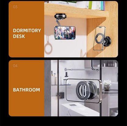 Magnetic Car Mobile Phone Holder Mount Foldable 360 Degree Rotating Vacuum Adsorption Smartphone Holder Multifunction