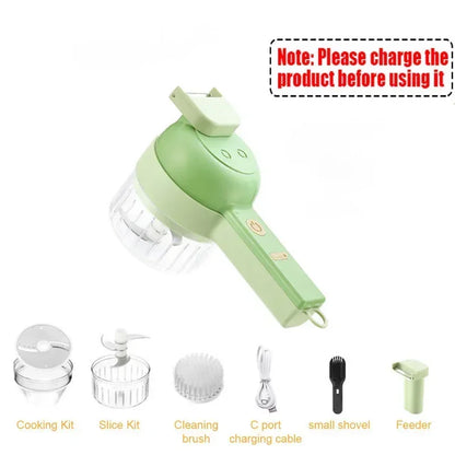 5 in 1 Electric Vegetable Cutter Set Portable, Rechargeable, Wireless Food Processor & Chopper Machine for Pepper, Garlic& Meat