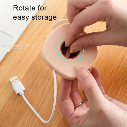 Cord Cable Winder Organizer with Phone Stand Rotate to Retract Tangle-Free Charging Cable Case Earphones USB Wires Organization